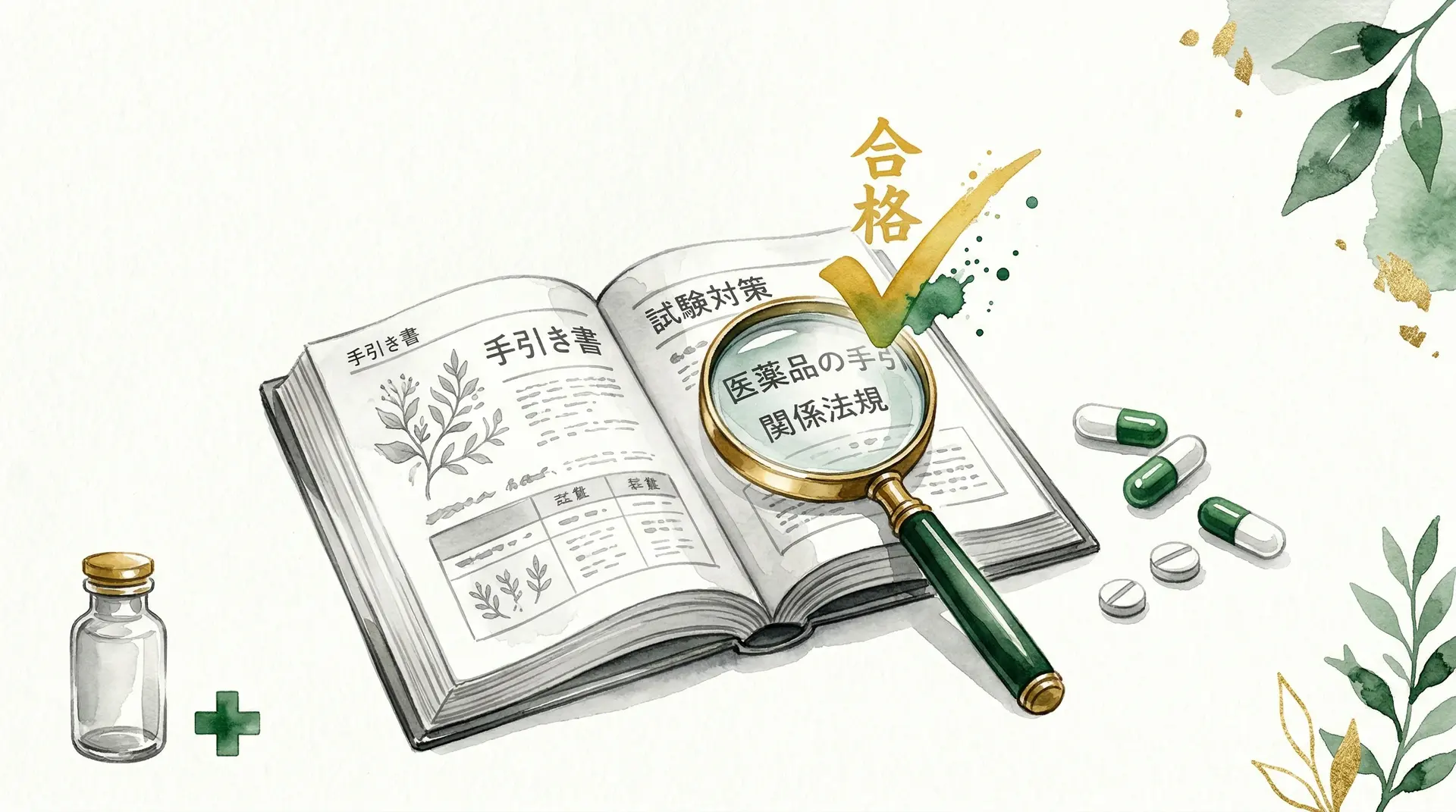 医薬品登録販売者試験の難易度｜合格率40%でも落ちる「各章35%」の壁と他資格比較【2026年版】のアイキャッチ画像